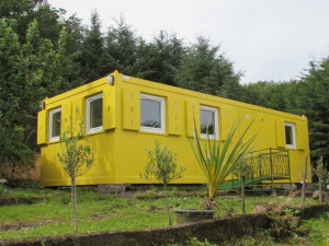 Bright yellow container building