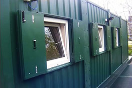 Windows on a container building