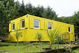Bright yellow container building